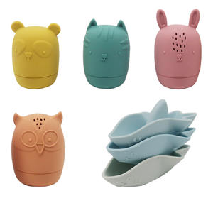 Gran oferta, lindos juguetes de playa de animales, juguetes educativos para bebés, baño ecológico, bebé, silicona, búho, tiburón, barco, juguetes flotantes para niños pequeños - Product Image 3