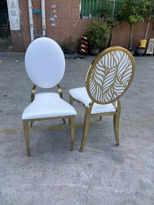 Sillas DE BODA doradas apilables de fabricante, silla moderna de acero inoxidable con respaldo redondo para eventos de banquetes a la venta - Product Image 2