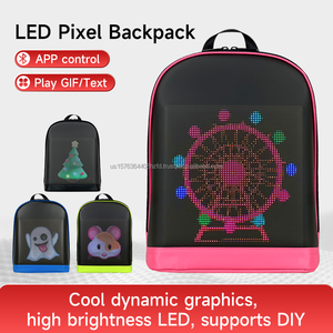 Mochila LED P3.5 a todo color con pantalla de texto gráfico dinámico editable, mochila impermeable para estudiantes con doble correa para el hombro. - Product Image 1