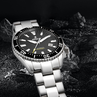 Montre homme en acier inoxydable étanche Bracelet en acier inoxydable Cadran en cristal saphir 20BAR Résistance à l'eau Montres mécaniques automatiques