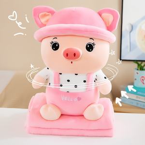 Pluche Speelgoed Varkenspop Cartoon Airconditioner 2-In-1 Kussendeken Kindercadeau - Product Image 6