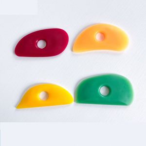 A Set of 4-piece Colored Silicone Ceramic Scraper for Shaping and Shaping <b>Clay</b> <b>Modeling</b> Tools - Product Image 2