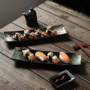 Japanese <b>Ceramic</b> <b>Plate</b> Vintage Restaurant Rectangular <b>Plate</b> Sushi Sashimi Food <b>Plate</b> - Product Image 3