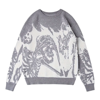 Pull d'hiver en coton avec logo personnalisé pour hommes Pull en tricot surdimensionné Pull en tricot d'automne à motif jacquard Fabricant direct