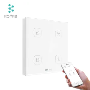 IOT solution-interruptor de escena Zigbee, panel de pared, interruptor de pantalla táctil inteligente Konke 86x86, compatible con alexa