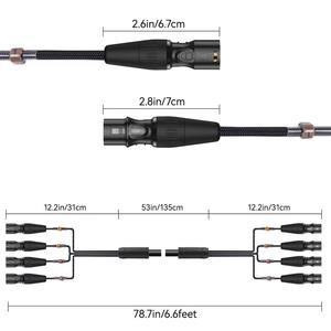 Câble multipaire XLR 4 canaux mâle-femelle à faible bruit et symétrique pour microphone, idéal pour scène, studio d'enregistrement et table de mixage sonore en direct - Product Image 4