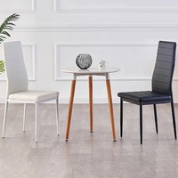 Chaise de salle à manger pour salon, chaise de salon moderne et simple, chaise de luxe légère à lignes horizontales avec dossier en cuir pour restaurant