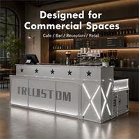 Comptoir de bar moderne en fer avec LED étanche, pour la maison, les bars, les hôtels, les restaurants, les cafés, les pubs, les magasins de détail, la réception des caissiers, avec rangement verrouillable