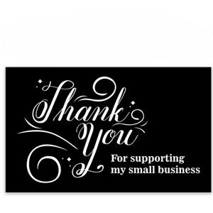 ブラックラグジュアリーサンキューカードピース/パックカスタム高品質金箔名刺会社ロゴ付き - Product Image 2