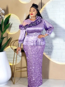 Abito da donna europeo di lusso elegante in chiffon ecologico, a vita alta, linea ad A, senza maniche, con design a pieghe e allacciatura. - Product Image 1