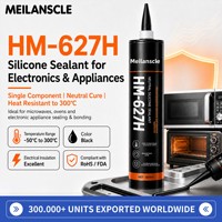 HM-627H RTV Silicone Sealant Perekat Tahan Air Suhu Tinggi Netral Cure untuk Konstruksi dan Rumah Tangga Warna Hitam 300ml Foshan