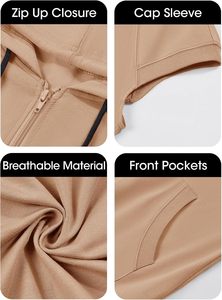 <span class=keywords><strong>Sweat</strong></span> à <span class=keywords><strong>capuche</strong></span> <span class=keywords><strong>zippé</strong></span> sans manches pour femmes personnalisé décontracté coupe ample sweats à cordon vestes légères XS lavé tricoté hiver - Product Image 6