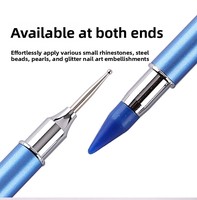 Stylo de pointillage double tête pour peinture diamant, outil coloré pour la pose de pierres acryliques, pinceau en silicone, stylo de pointillage pour manucure