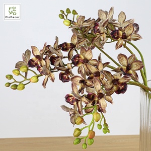 Orchidea Artificiale di Qualità Superiore con 10 Teste e 2 Rami, Fiore delle Mille Isole 60cm, Effetto Realistico per Decorazioni Casa e Matrimonio, Cymbidium - Product Image 5