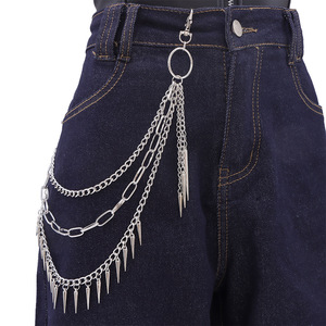 Multi Layer Metal Pants <b>Chain</b> With Spikes Hip Hop Waist <b>Chain</b> For Party Fashion Accessory - Product Image 6