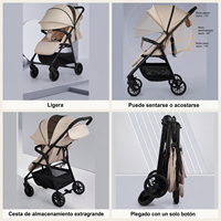 Poussette bébé pliable légère avec cadre en acier inoxydable, inclinable en 3 positions, pliage à une main, grand panier, idéale pour les voyages, vente en gros