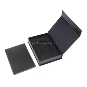 Confezione regalo di carta di credito magnetica di forma grande nera di lusso personalizzata