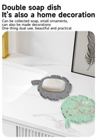 Support à Savon Décoratif en Silicone Anti-Moisissure, Tapis Économiseur de Savon Étanche, Organisateur de Salle de Bain Décoratif avec Drainage pour Douche et Baignoire