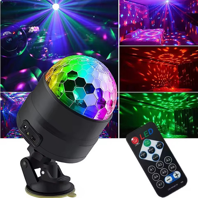 USB LED Mini DJ Stage Lights Led Matrix Light Strobe RGB/RGBW Colors Sound-Activated Remote Control IP44 Rated Dimmable