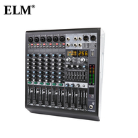 Amplificateur de mixage audio alimenté, 6 canaux, Bluetooth, USB, 256 effets numériques, 250W*2, console de mixage de scène KTV