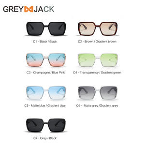 Lunettes de soleil polarisées carrées pour femmes Grey Jack, monture TR90, protection UV400, noires, tendance et élégantes - Product Image 2