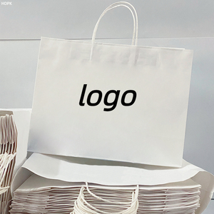 Wholesale White Kraft Paper <strong>Bags</strong> Customised Shoe and Clothing Outer Packaging <strong>Bags</strong> with Your Own Badge - Product Image 2