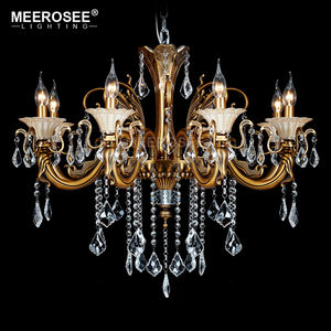 MEEROSEE-candelabro de cristal clásico, luz de araña, Color bronce, MD8702 - Product Image 3