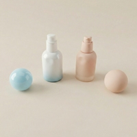 Vente flash - Flacon de fond de teint en verre de 30 ml, forme spéciale pour le bouchon pompe, rechargeable, pour crème de soin de la peau, emballage cosmétique personnalisé