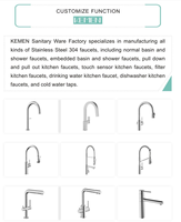 Robinet de cuisine et mitigeur de lavabo en acier inoxydable SUS316 et 304, sans plomb, avec bec pulvérisateur personnalisable, vente en gros, MOQ