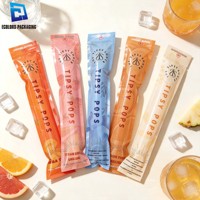 Sac à crème glacée transparent avec imprimé personnalisé, sac d'emballage en plastique pour glace popsicle, de qualité alimentaire, 100ml, 120ml, 1 pièce