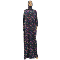 Abaya de prière tendance pour femmes musulmanes, robe à capuche, style turc, africain, modeste, hijab, kaftan, robe, imprimé floral, Dubaï, Arabie Saoudite, vêtements islamiques
