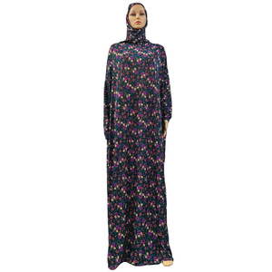 Hot cầu nguyện abaya hồi giáo phụ nữ đội mũ trùm đầu Thổ Nhĩ Kỳ Châu Phi khiêm tốn hijab kaftan DRESS Robe Floral in Dubai saudi hồi giáo quần áo - Product Image 6