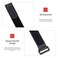 Serre-câble en fil de sangle à crochet coloré double face auto-adhésif écologique avec logo personnalisable avec boucle