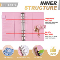Carnet à 6 anneaux couleur macaron, rechargeable, avec intercalaires et poches de rangement, vente en gros
