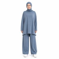 Ensemble 2 pièces OEM musulman pour femme : Tunique ample et pantalon large, tenue de détente couvrante, marque privée, vente en gros personnalisée