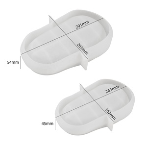 Bandeja de paleta ovalada Irregular CARATTE, molde de silicona de hormigón, plato de almacenamiento de joyería, molde de resina epoxi para cemento <span class=keywords><strong>Jesmonite</strong></span> - Product Image 5
