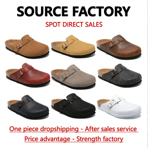 Zuecos de Cuero Genuino para Hombre, Cómodos, de Gamuza Vacuna, Punta Cerrada, con Plantilla de Corcho, para Interiores y Exteriores, Verano e Invierno - Product Image 2