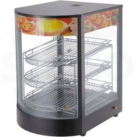 Vitrine chauffante électrique pour snacks avec plateau de présentation en verre isolant