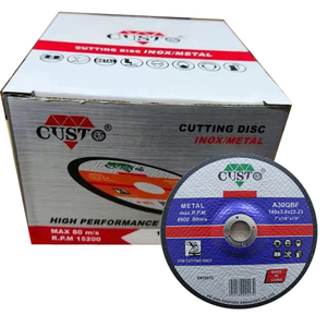 Disque à lamelles abrasif renforcé de fibres, 7 pouces (180 mm), OEM personnalisé CUSTO <span class=keywords><strong>T42</strong></span> 80 m/<span class=keywords><strong>s</strong></span> pour métal/inox/pierre - Product Image 3