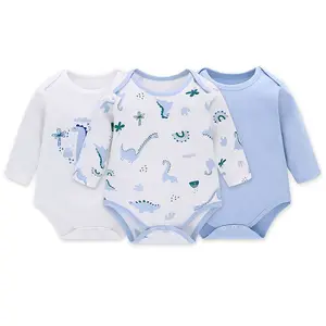 Factory direct supply 6 months baby girl clothes 3 pack cotton new born clothes sets for baby boy Fashion romper for baby