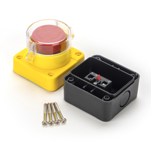 Bouton-poussoir d'arrêt d'urgence à tête de champignon rouge 10A autobloquant en plastique pour protection d'équipement - Product Image 1