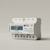 Meter Energi Elektronik Tiga Fasa 7P yang Dapat Disesuaikan, LCD DIN Rail RS485 Terminal Tertutup Kelas Akurasi 1.0 100A Anti-pemalsuan HUZI