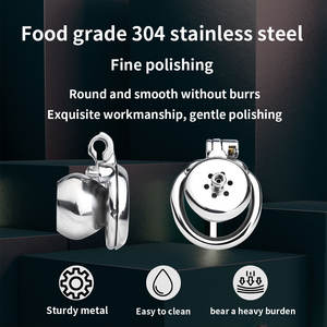 Jaula de Castidad Plana FRRK, Jaula de Castidad Masculina Invertida con Bola, Jaula de Castidad Negativa con Catéter, Juguetes Sexuales BDSM para Hombres, Castidad para Travestis - Product Image 5