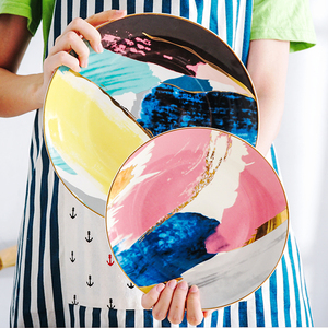 Wholesale Colorful Ceramic Dinner <strong>Plate</strong> Fruit Dessert Sushi Serving Tray Snack Steak Show <strong>Plate</strong> Kitchen Restaurant Tableware - Product Image 5