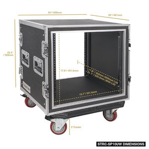 10U Space Rack Mount Flight Case 19 pulgadas de profundidad W-Casters ATA Rack Amp Road Shock Mount Case - Product Image 5