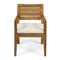 Fauteuils d'extérieur classiques en bois d'acacia massif personnalisables pour patio, jardin, restaurant, café, plage, balcon