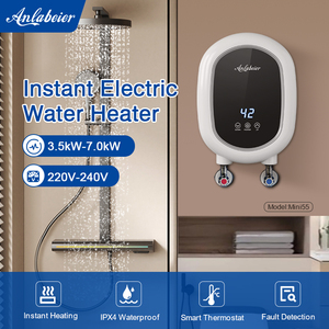 เครื่องทำน้ำอุ่นไฟฟ้าแบบไร้ถัง 5.5 กิโลวัตต์ ตัวเครื่องทำจากพลาสติก ABS หน้าจอสัมผัส LED ระบบทำความร้อนทันที พร้อมหน้าจอแสดงผลสำหรับอาบน้ำ - Product Image 2