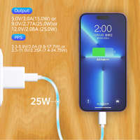 Nouveau prix bas, chargeur mural électrique de type C à charge rapide PD 25W d'origine avec multiprise certifiée CE pour 12 13 14 Pro Max