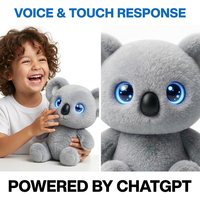 Peluche Électrique Intelligente ChatGPT Koala Gris avec LED et Options de Personnalisation pour la Recherche d'Informations Cloud