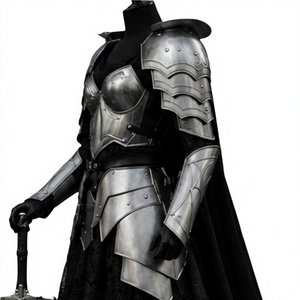 Ensemble d'armure de guerrier fantastique en acier inoxydable plaqué argent, thème mode, artisanat métallique soudé, forme irrégulière - Product Image 6